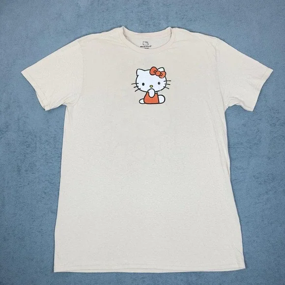 Hello Kitty Graphic T-Shirt Rainbow Back Print Everyday Tee Womrn's size Large‎ - Picture 2 of 4
